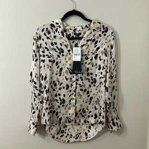 Rails natural abstract animal print blouse